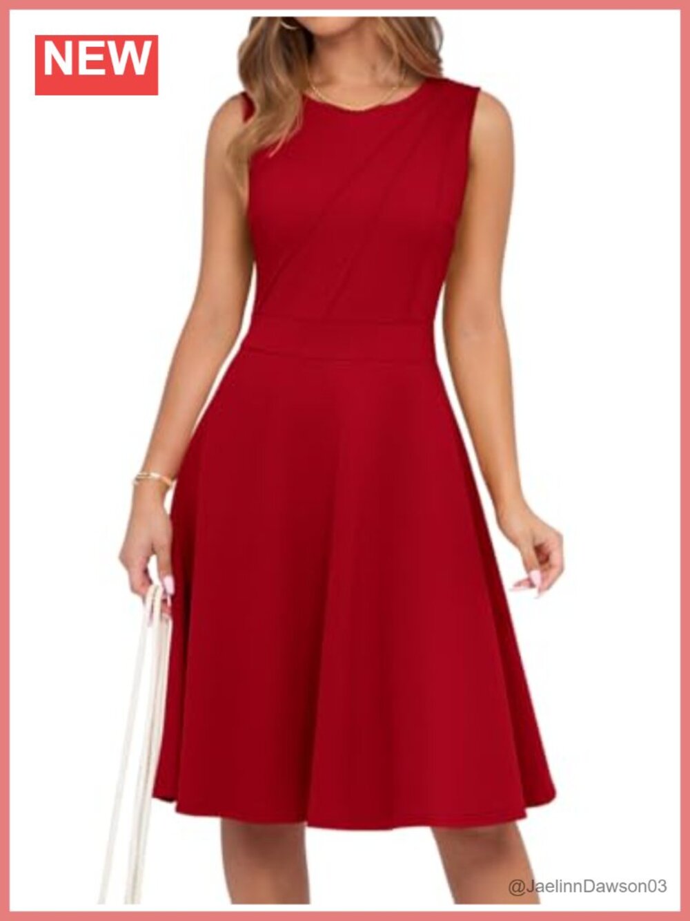 Sleeveless Pleated A-Line Midi Cocktail Dress
